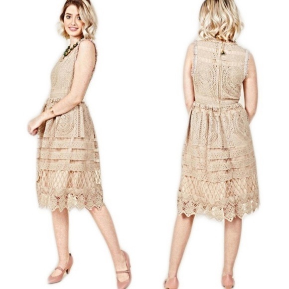 Geode Modcloth Esteemed Elegance Crochete Dress M - Picture 1 of 9